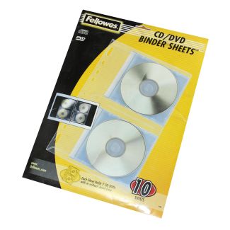 Fellowes Cd/Dvd binder sheets pk. á 10 stk
