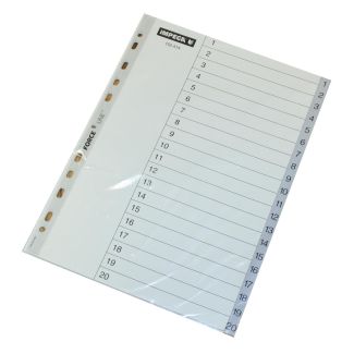 Register Impega A4 1-20 grå