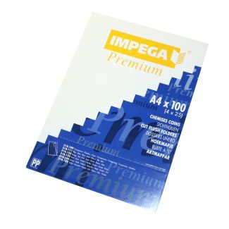 Plastic chartek Impega A4 4 x 25 stk grønne