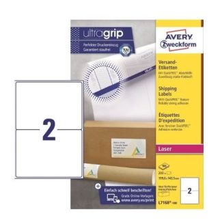 Avery L7168 Etiketter laser 199,6x 143,5 mm 100 ark 200stk