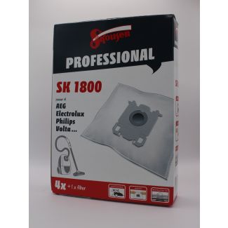 Skousen professional støvsugerposer SK1800 4 stk + filter