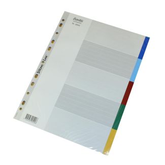 Bantex A4 Register 5 faner i farver