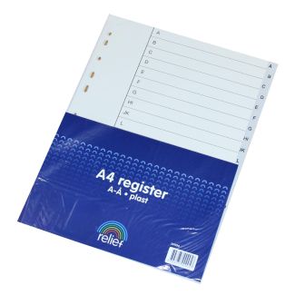 Relief A4 Register A-Å grå