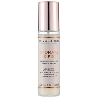 Revolution makeup london hydrate & fix radiance makeup fixing spray longwear oil control with hyaluronic acid 100ml