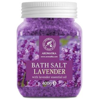 Aromatika bath salt lavender with natural sea salt and lavender essential oil 400g