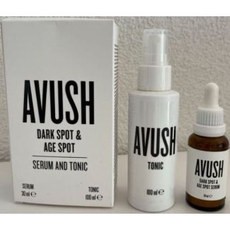 Avush dark spot & age spot serum 30ml + tonic 100ml (æske pæn)