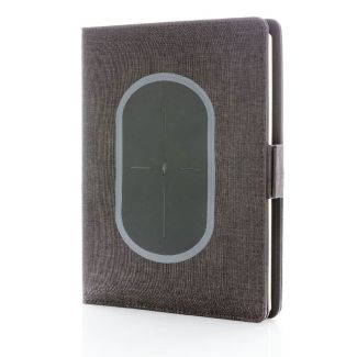 Bestsecret konferencemappe med trådløs oplader + notesbog 5000mah sort