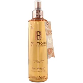 Boutique made in england hair & body mist amber musk & vanilla 250ml (flaske upæn)