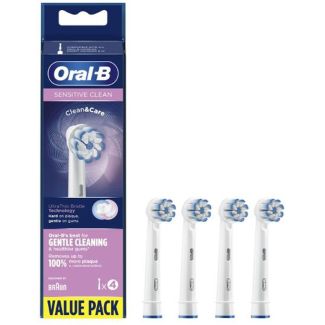 Braun oral-b sensitive clean brusheads clean & care ultrathin bristle technology 4 stk