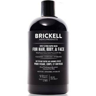 Brickell men's products spicy citrus rapid wash 473ml