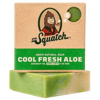 Dr. Squatch men's natural soap cool fresh aloe coconut oil zero grit 141.7g