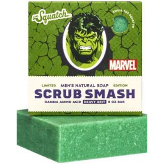 Dr. Squatch men's natural soap marvel scrub smash gamma amino acid heavy grit 141g