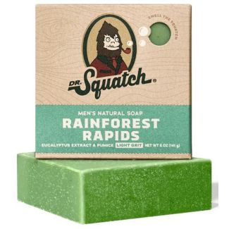 Dr. Squatch men's natural soap rainforest rapids eucalyptus extract & pumice light grit 141g