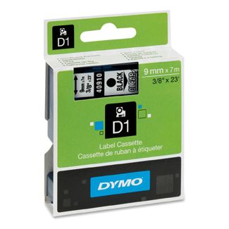 Dymo D1 40910 9mm x 7m sort på klar