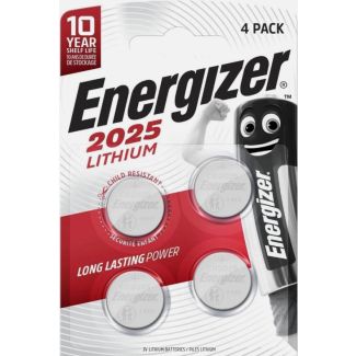 Energizer batteri lithium CR2025 long lasting power 10 year shelf life 4 stk