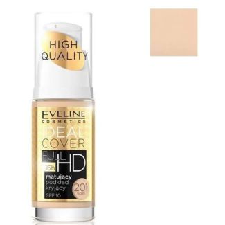 Eveline cosmetics ideal cover full HD mattifying and covering foundation SPF10 201 ivory 30ml