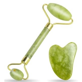 Gugug glamrous unique jade roller + gua sha stone