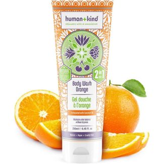 Human+kind skincare with a conscience revitalising body wash orange 250ml (bøtte upæn)