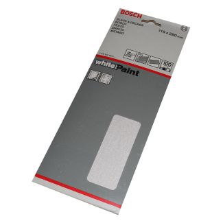 Bosch slibeark 115x280 korn 100 10 ark White paint