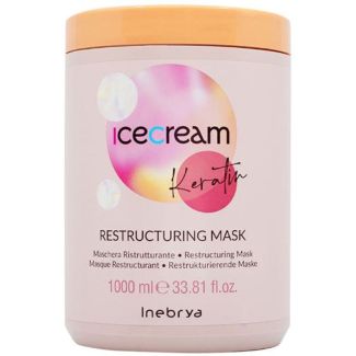 Inebrya ice cream keratin restructuring mask 1000ml (låg revnet)