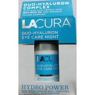 Lacura duo-hyaluron complex eye care night hydro power 15ml