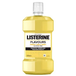 Listerine mouthwash flavours fresh lime & mint alcohol free 500ml