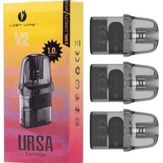 Lost vape URSA cartridge V2 1.0 ohm mesh pod 2.5ml 3 stk