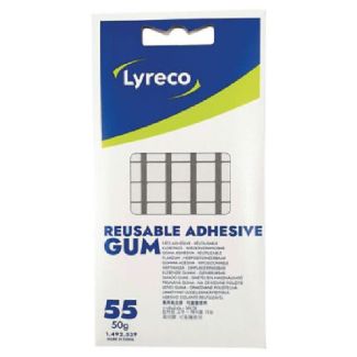 Lyreco reusable adhesive gum klebepads 50g 55 stk.