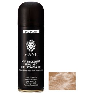 Mane hair thickening spray and root concealer mid brown 200ml