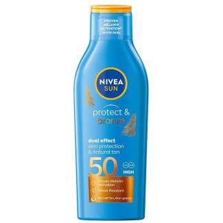 Nivea sun protect & bronze dual effect skin protection & natural tan SPF50 high 200ml