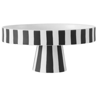 OYOY living design toppu tray small Ø20 x 9cm 100% stoneware black/white