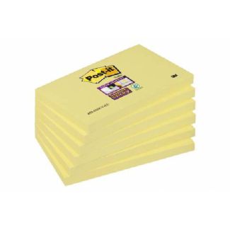 Post-it super sticky notes 76x127mm 90 ark gul 6 pack