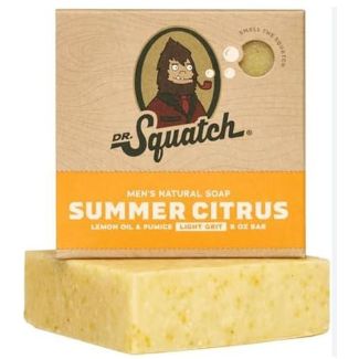 Dr. Squatch men's natural soap summer citrus lemon oil & pumice medium grit 141.7g