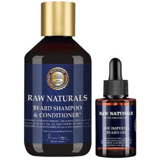 Raw naturals brewing co. Beard kit for men - beard shampoo & conditioner 250ml + the imperial beard oil 50ml