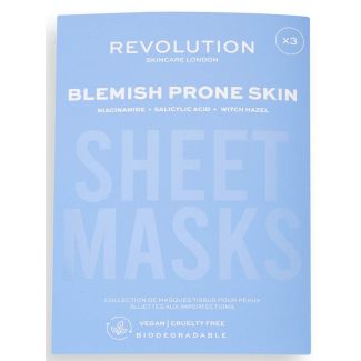 Revolution skincare london sheet masks blemish prone skin 3 stk.
