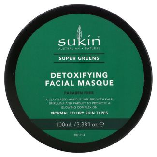 Sukin australian natural super greens detoxifying facial masque 100ml