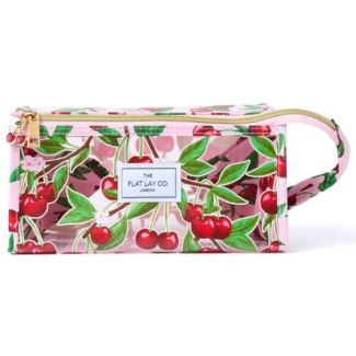 The flat lay co. London jelly open flat box makeup bag cherries