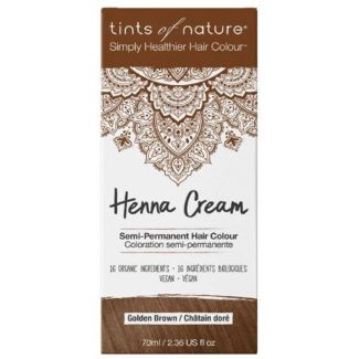Tints of nature simply healthier hair colour henna cream semi-permanent hair colour golden brown 70ml