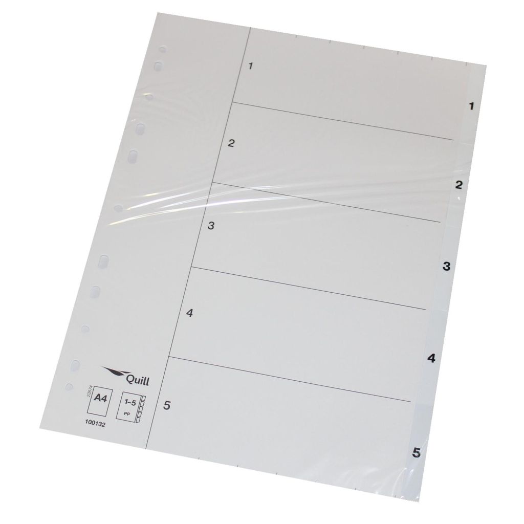 Register 1-5 A4 Quill hvid