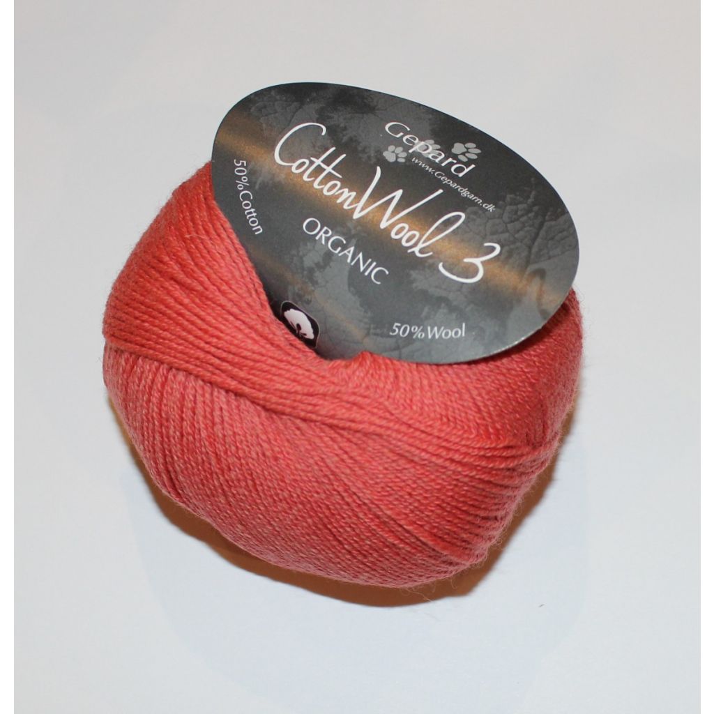 Gepard Cotton Wool 3 - Koral farve 208, 50 gram