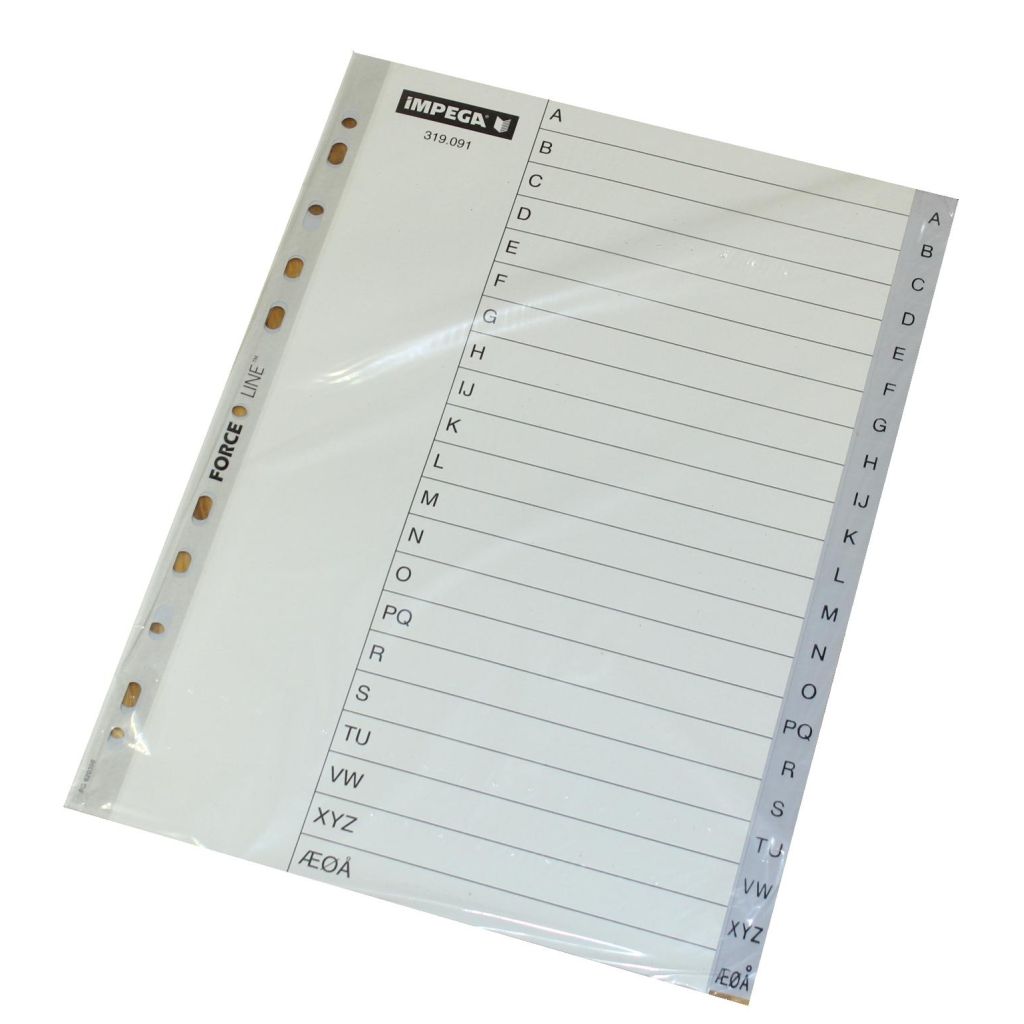 Register Impega A4 A-Å grå