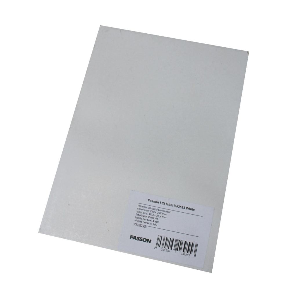 Fassion LCI label VJ3523 hvide 48,3 x 25,4 100 ark á 44