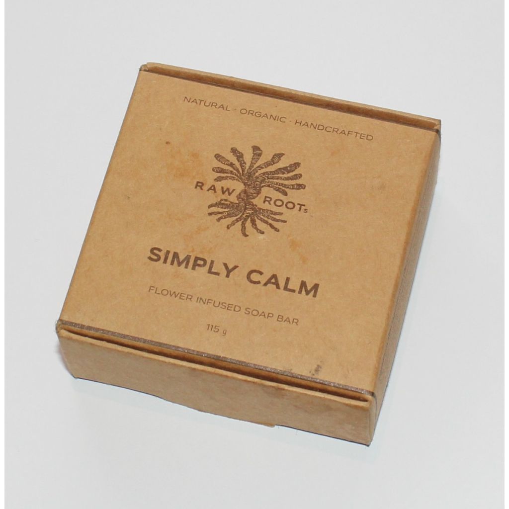 Raw roots simply calm flower infused soap bar 115g