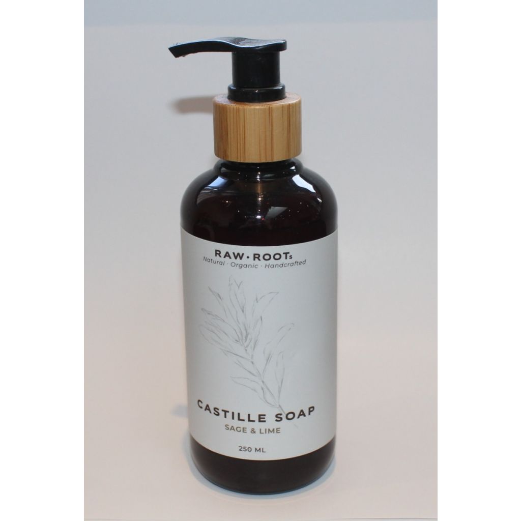 Raw roots castille soap sage & lime 250ml