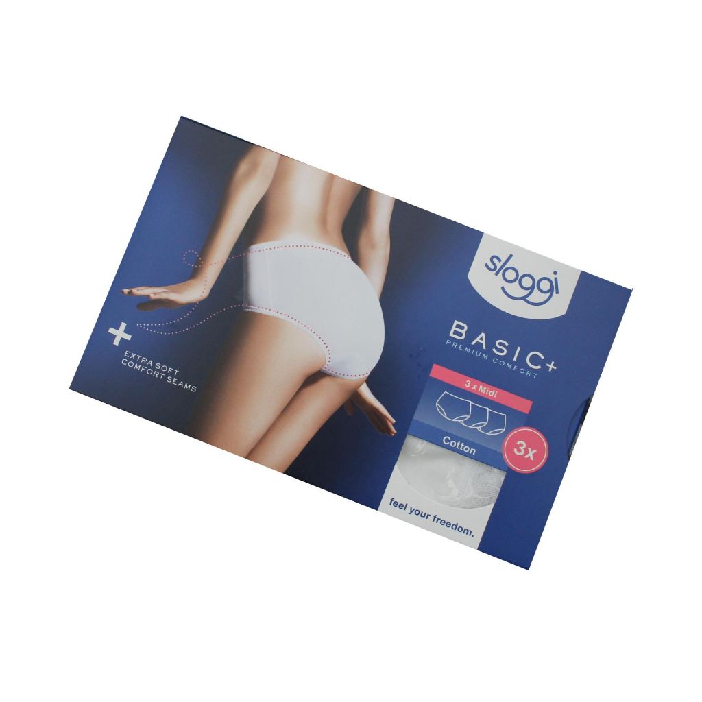 Sloggi basic+ midi premium comfort hvide 3pk str 40