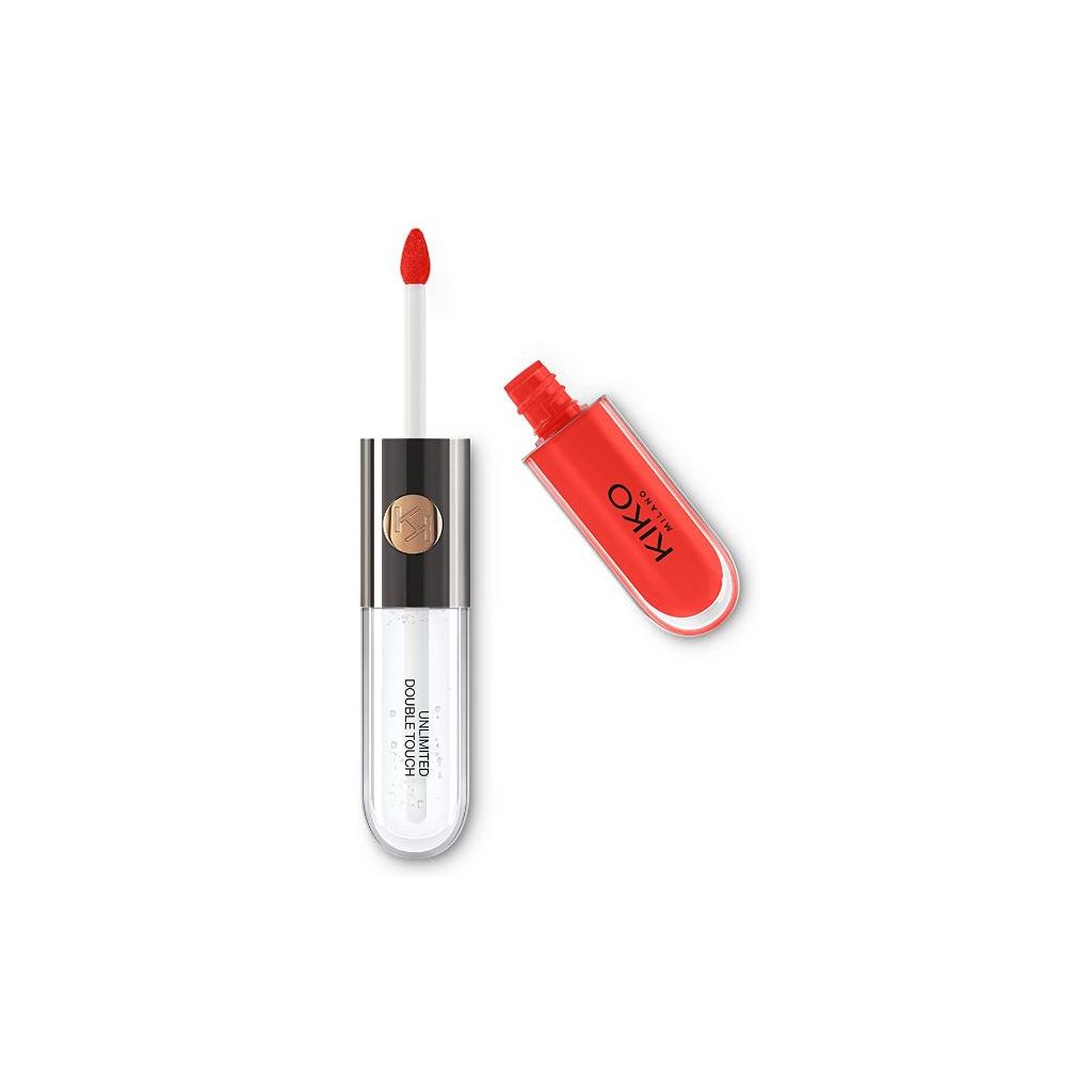 Kiko unlimited double touch liquid lip colour 114 orange red