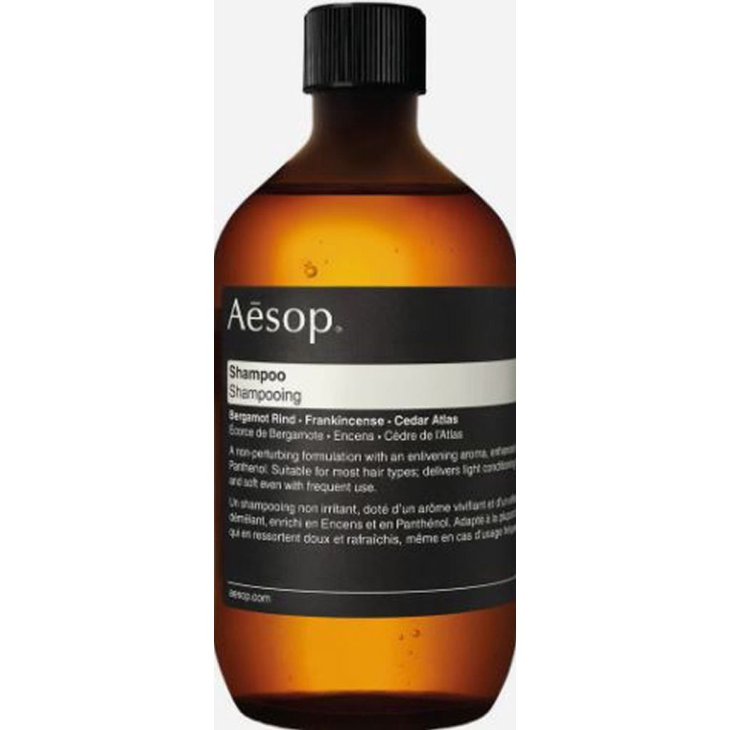 Aesop shampoo bergamot rind frankincense cedar atlas skruelåg 500ml