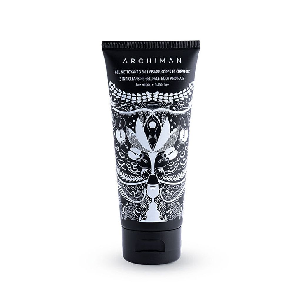 Archiman 3 in 1 cleansing gel face body and hair 100ml