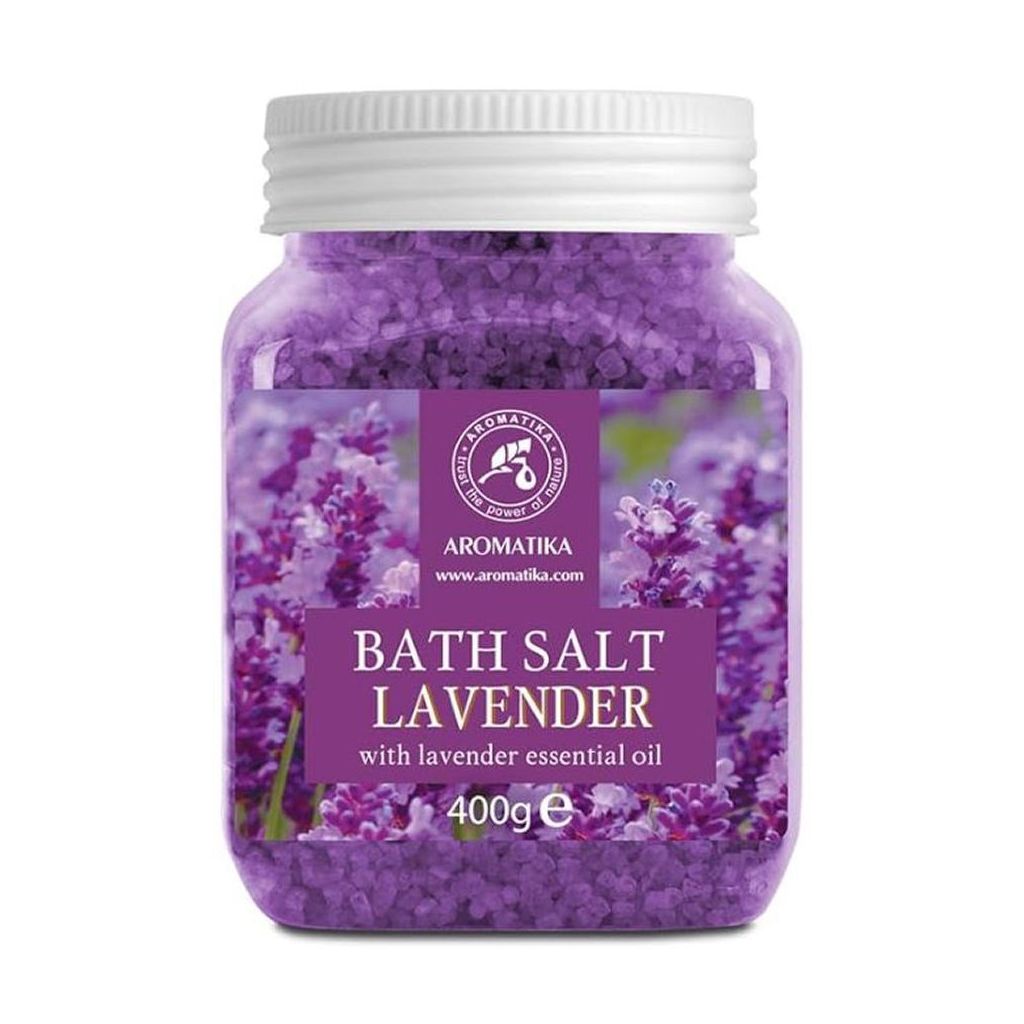 Aromatika bath salt lavender with natural sea salt and lavender essential oil 400g