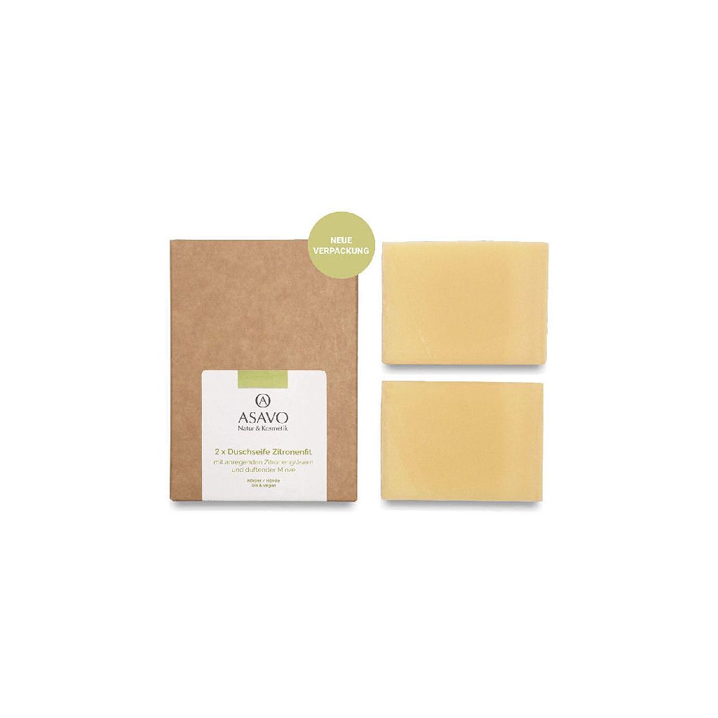 Asavo natur & kosmetik duschseife zitronenfit 2 x 95g